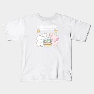 Two Cute Rabbits Savoring Giant Tiramisu! Kids T-Shirt